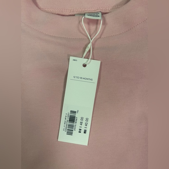 Janie and Jack outfit set light pink fur trimmed top with ponte leggings - Picture 6 of 6